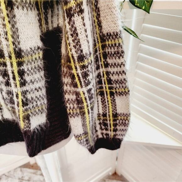 NINE WEST PLAID BLACK YELLOW SWEATER SIZE SMALL - Picture 8 of 8